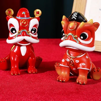 китайски стил благоприятен лъвски танц сладък дом декорация бижута орнаменти празнични подаръци Новогодишни подаръци сладък китайски лъв подаръци