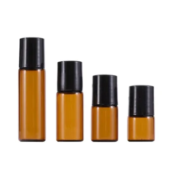 6pcs 1ml 2ml 3ml 5ml Amber Roll On бутилки за етерични масла рол-он многократни парфюмни бутилки дезодорант