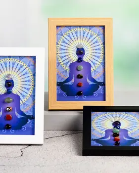 естествен кристал седем чакра йога медитация фото рамка изцеление здраве енергия стая десктоп декорация подарък