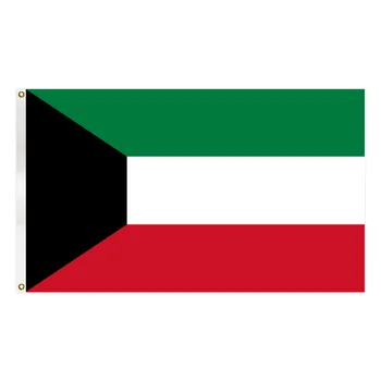 Flagnshow Кувейтски флаг едно парче 3X5 FT висящи полиестерни кувейтски национални знамена