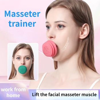 Facial masseter muscle trainer Facial V малък инструмент за лице Издърпване на оклузалния мускул затягащ трениращ Doublechin дъвкатор