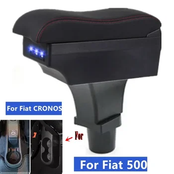 За Fiat 500 Кутия за подлакътници За Fiat CRONOS Подлакътник за кола Централна кутия за съхранение Интериор Аксесоари за кола Преоборудване на части с USB