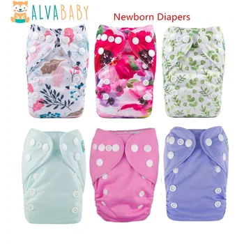 (6бр/комплект) ALVABABY новородено кърпа пелена джоб пелена за новородено по-малко от 12 паунда бебе щракне кърпа пелени